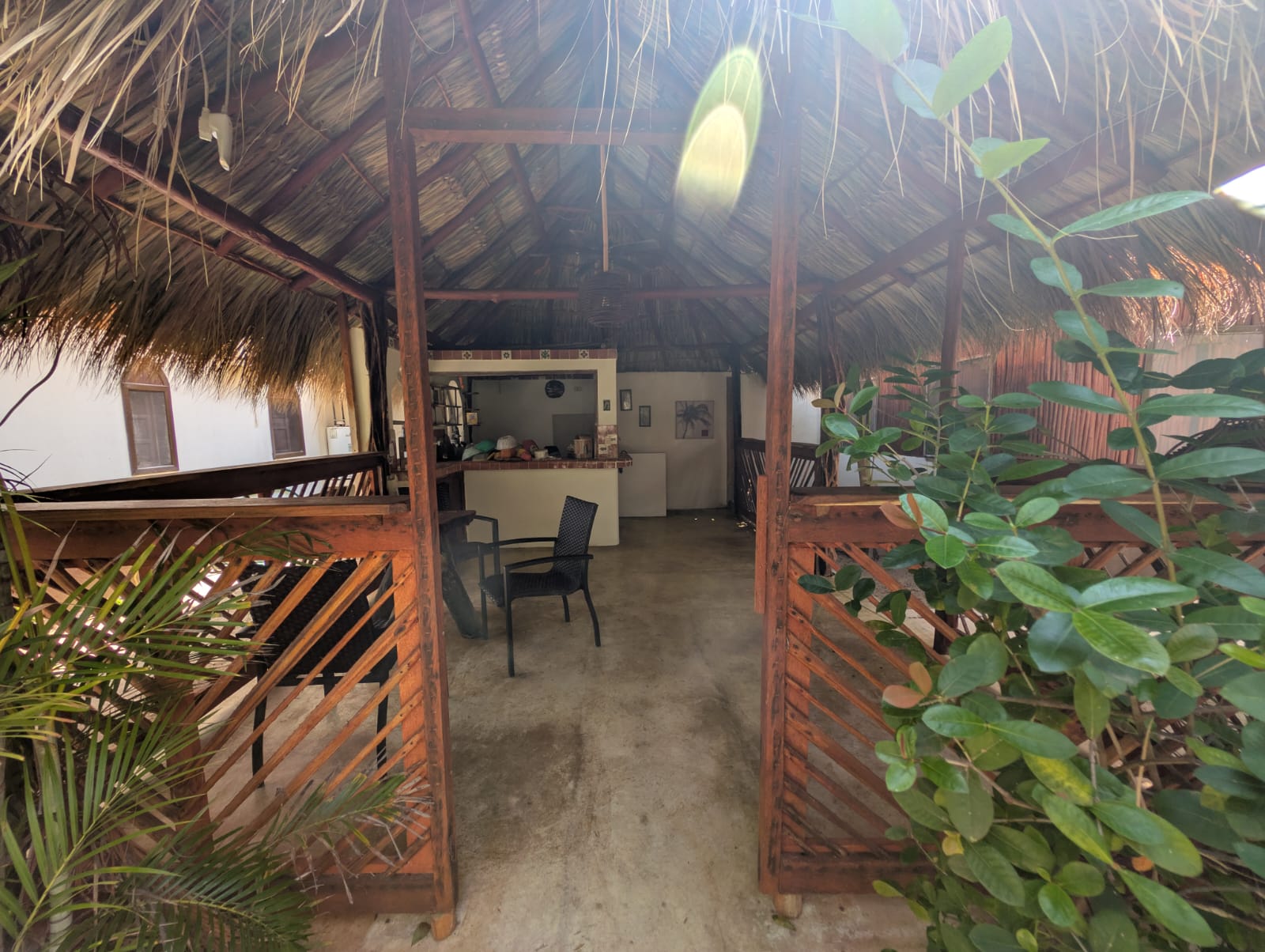 Stocked palapa kitchen at Casa de la Luna