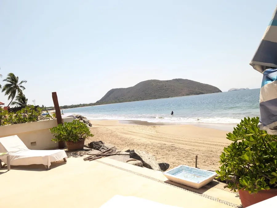 The beach in front of the property