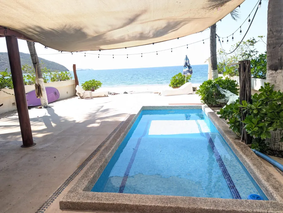 Pool with the sea behind