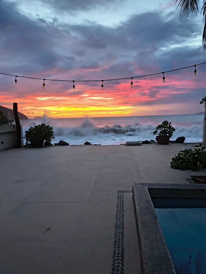 Sunset from the pool terrace